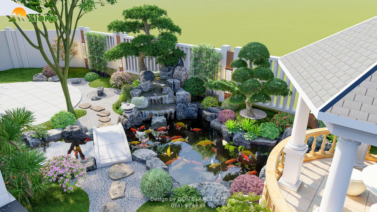 Thiết kế sân vườn Nhật Bản tại Bắc Giang - Zions landscape